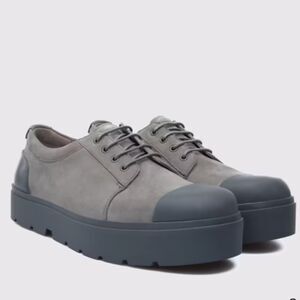 Camper platform Vintar Gray Nubuck Leather lace up brogues size 39/ US 39
